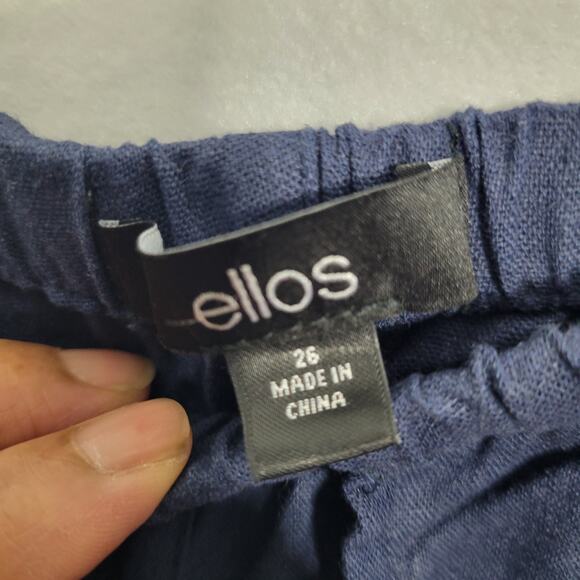 Ellos Women's Navy Cropped Wide Leg Pants Size 26 72225-1170 - Picture 3 of 7